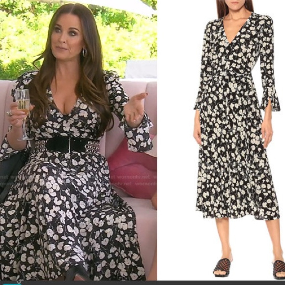 Ralph Lauren Floral Wrap Maxi Dress - Black & White